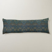 Blauw en wit Bloemen William Morris Medway Lichaamskussen (Achterkant)