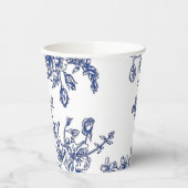 Blauw en wit bloempapier kopjes papieren bekers (Links)