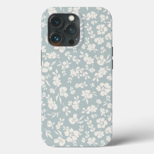 Blauw en wit Boho Floral iPhone 13 Pro Hoesje