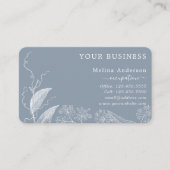 Blauw en wit botanisch Visitekaartje (Voorkant)