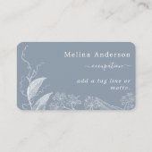 Blauw en wit botanisch Visitekaartje (Achterkant)