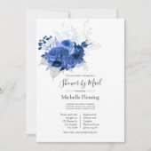 Blauw en wit bruid of Baby shower per post Kaart (Voorkant)