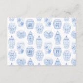 Blauw en wit bruiloft accommodaties register informatiekaartje (Achterkant)