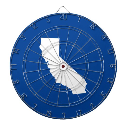 Blauw en wit Californië Dartbord (Voorkant)