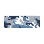 Blauw en wit Camouflage Etiket (Voorkant)