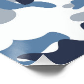 Blauw en wit Camouflage Perfect Poster (Hoek)