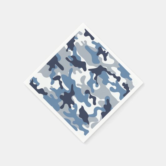 Blauw en wit Camouflage Servetten (Hoek)