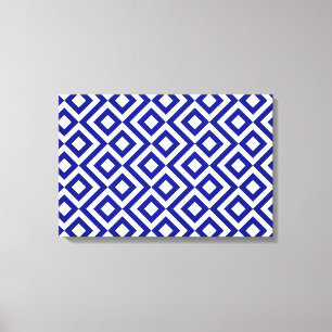 Blauw en wit canvas afdruk