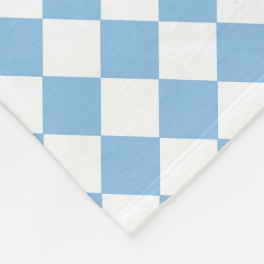 Blauw en Wit Checker Diamant Patroon Fleece Deken (Hoek)