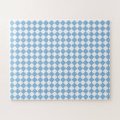 Blauw en Wit Checker Diamant Patroon Legpuzzel (Horizontaal)