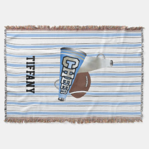 Blauw en wit Cheerleader - aangepaste mandje Deken