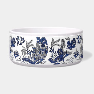 Blauw en wit China Blauw Wilg Dog Cat Bowl Voerbakje