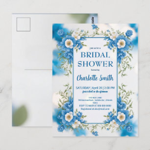 blauw en wit Chinees antiek bruidsdouche Briefkaart