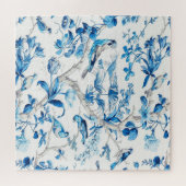 Blauw en Wit Chinees Chinoiserie Legpuzzel (Horizontaal)