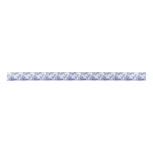 Blauw en Wit Chinees Chinoiserie Lint (Voorkant)