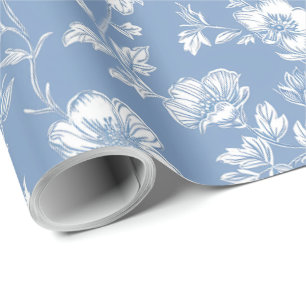 Blauw en wit Chinees decoupage Cadeaupapier