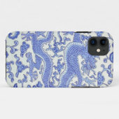 Blauw en wit Chinese Oosterse Draak Bloemen Case-Mate iPhone Case (Achterkant (horizontaal))