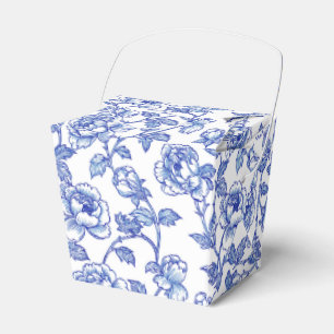 Blauw en wit chinoiserie bloemen bedankdoosjes