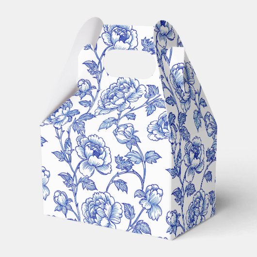 Blauw en wit chinoiserie bloemen bedankdoosjes (Achterkant)