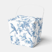 Blauw en wit Chinoiserie bloemenvogels Bedankdoosjes (Voorkant Zijde)