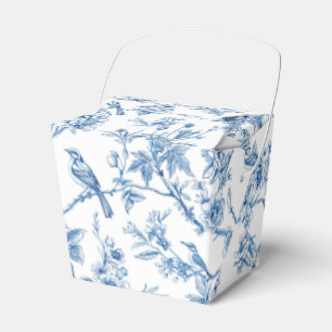 Blauw en wit chinoiserie bloemenvogels bedankdoosjes