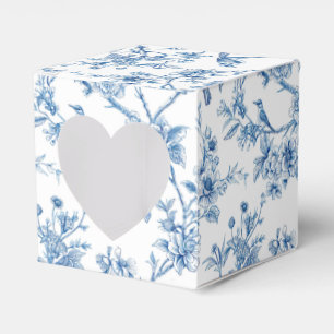 Blauw en wit chinoiserie bloemenvogels bedankdoosjes