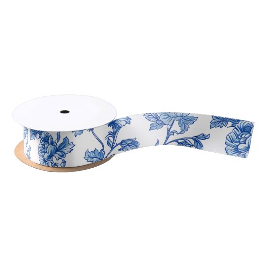 Blauw en wit Chinoiserie Bridesmaid Gift Lint (Spoel)