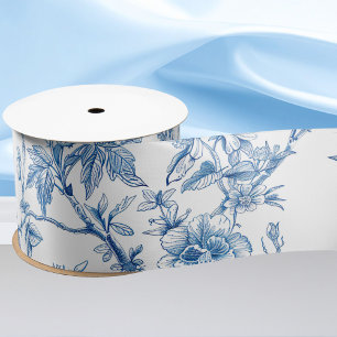 Blauw en wit Chinoiserie Bruidsmeisje Cadeau Lint