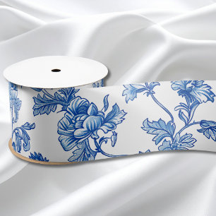 Blauw en wit Chinoiserie Bruidsmeisje Cadeau Lint