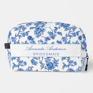 Blauw en wit Chinoiserie bruidsmeisje cadeau Toilettasje
