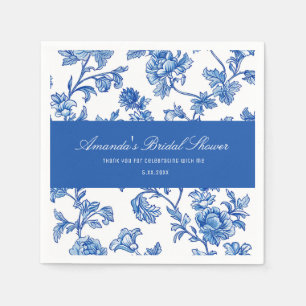 Blauw en wit Chinoiserie Bruiloft Feest Servet