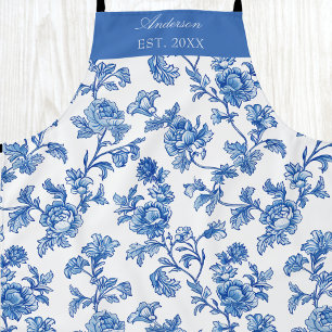 Blauw en Wit Chinoiserie Custom Name Schort