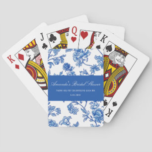Blauw en Wit Chinoiserie Dank U Gift Game Pokerkaarten