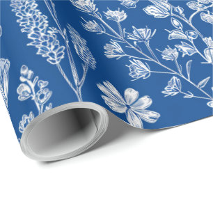 Blauw en wit Chinoiserie Decoupage Cadeaupapier