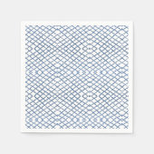Blauw en wit Chinoiserie Lattice Servet (Voorkant)