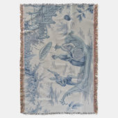 Blauw en Wit Chinoiserie Oriental Gooi Deken (Voorkant Verticaal)