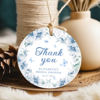 Blauw en wit Chinoiserie Vrijgezellenfeest Bedankjes Labels