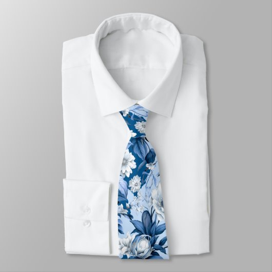 Blauw en wit Chinoserie-serie Design 3 Stropdas (Gebonden)