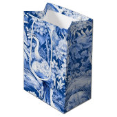 Blauw en wit Chinoserie-serie Design 8 Medium Cadeauzakje (Voorkant Gekanteld)
