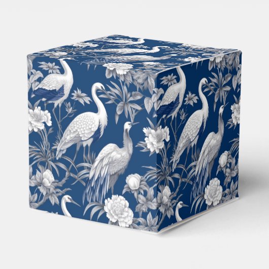 Blauw en wit Chinoserie-serie ontwerp 7 Bedankdoosjes (Achterkant)