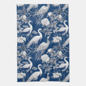 Blauw en wit Chinoserie-serie ontwerp 7 Theedoek (Verticaal)