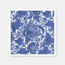 Blauw en Wit Chintz Traditioneel Servet