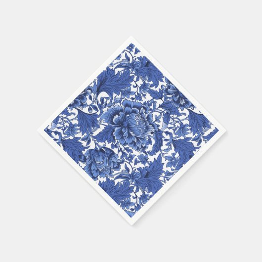  Blauw en Wit Chintz Traditioneel Servet (Hoek)