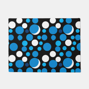 Blauw en Wit Cirkelpatroon Deurmat