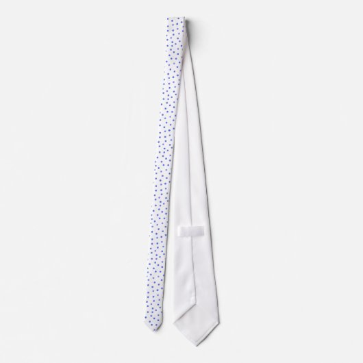 Blauw en wit Confetti stip patroon Stropdas (Achterkant)