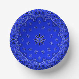 Blauw en wit Cowboy Bandana Papieren Kommen
