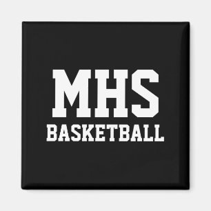 Blauw En Wit Custom Basketbal Team Spirit T-Shirt Magneet