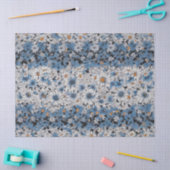 Blauw en Wit Daisies Patroon Tissuepapier (Craft)