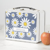 Blauw en Wit Daisy met naam (In situ)