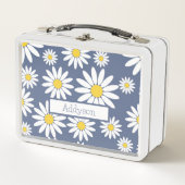 Blauw en Wit Daisy met naam (Voorkant)